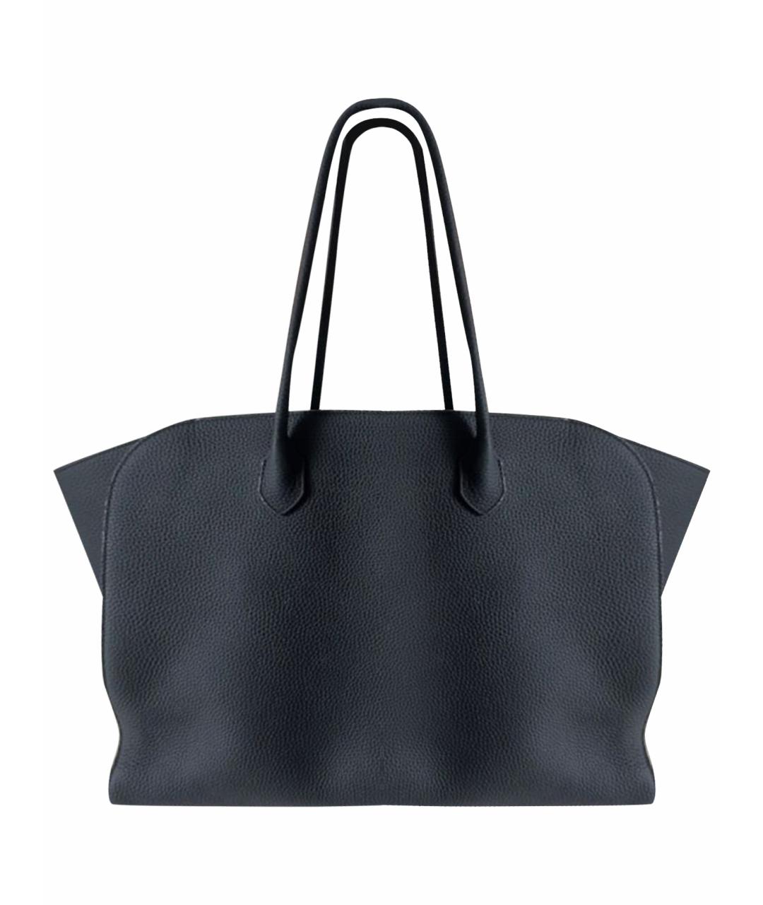 THE ROW Черная кожаная сумка с короткими ручками, фото 1