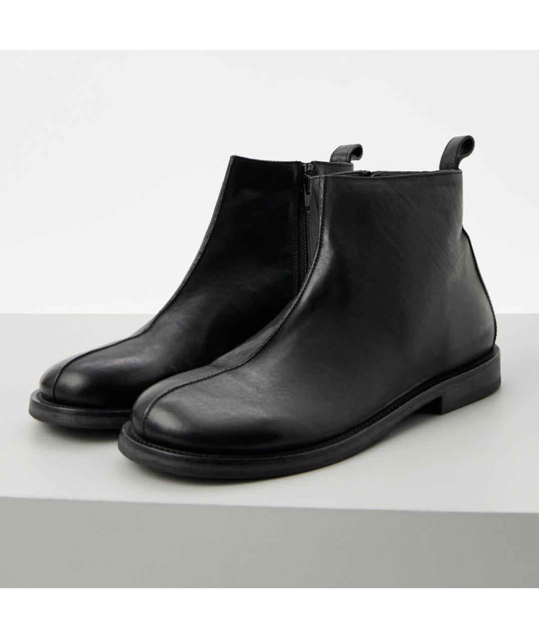 OFF-WHITE Черные кожаные высокие ботинки, фото 2