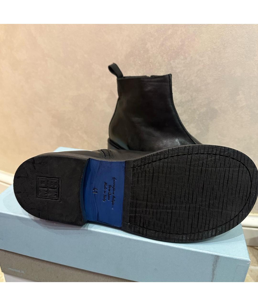 OFF-WHITE Черные кожаные высокие ботинки, фото 5