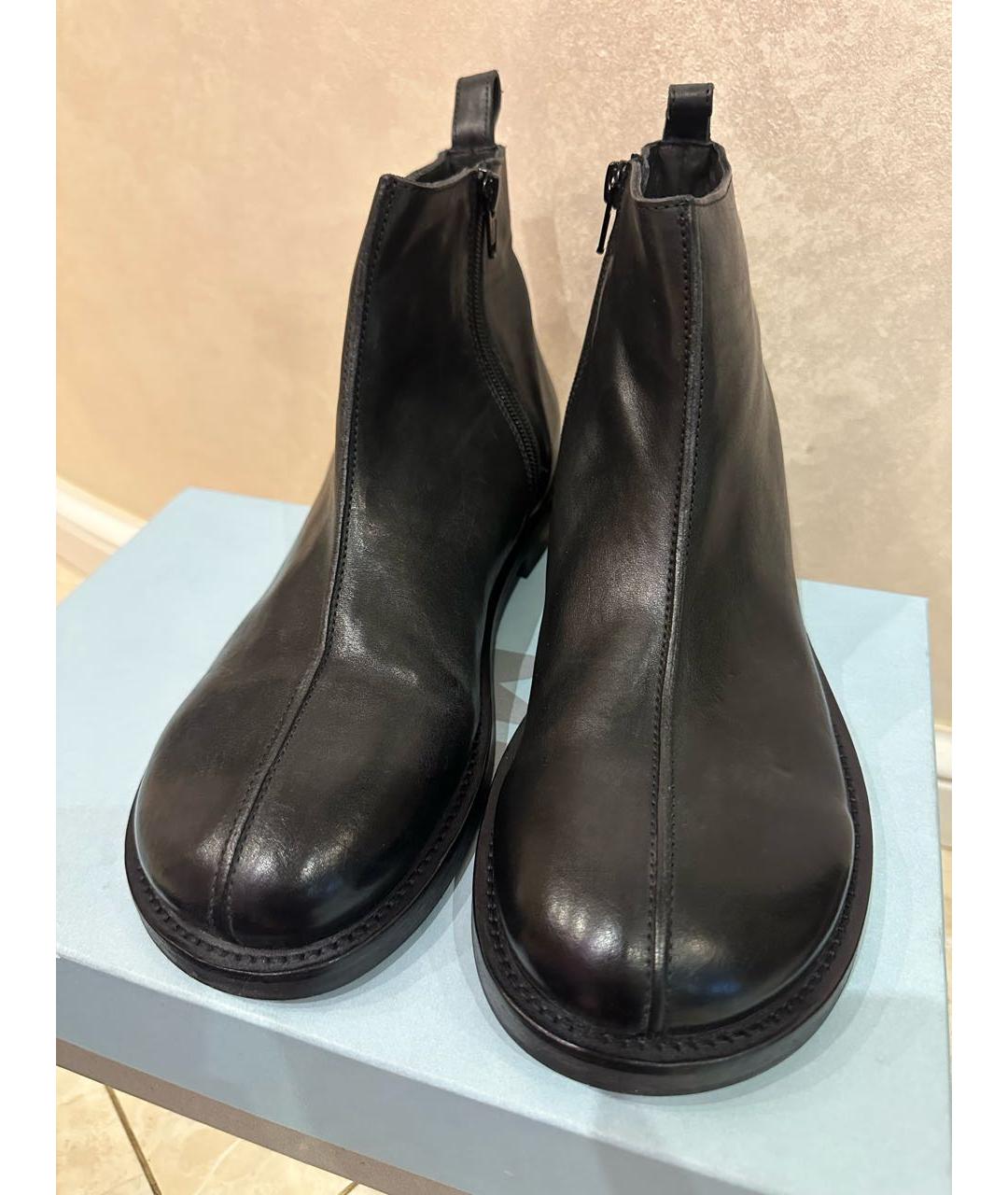 OFF-WHITE Черные кожаные высокие ботинки, фото 3