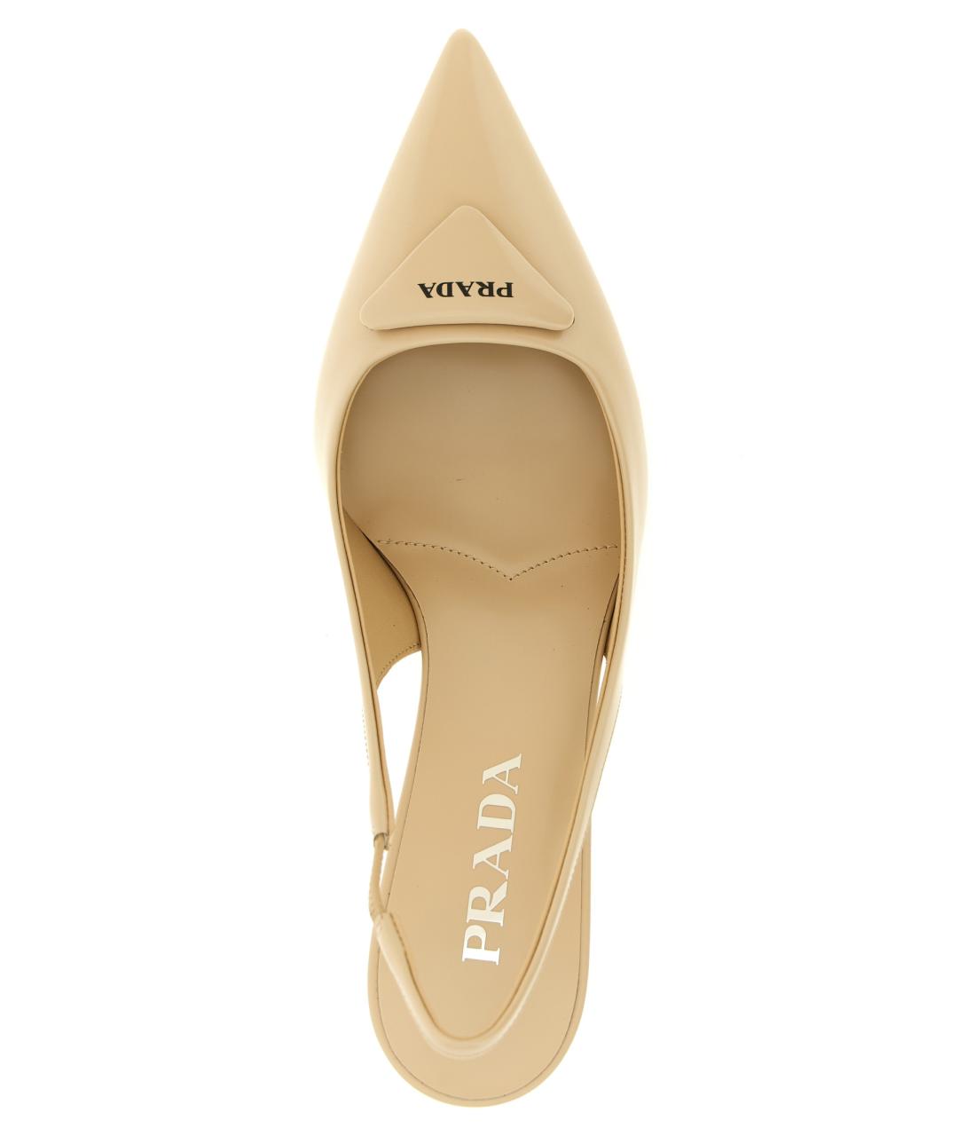 PRADA Бежевые кожаные туфли, фото 4