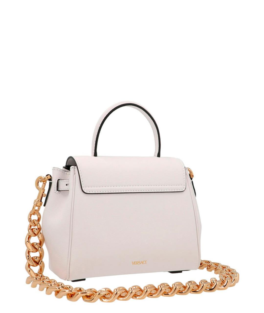 VERSACE Белая кожаная сумка тоут, фото 2