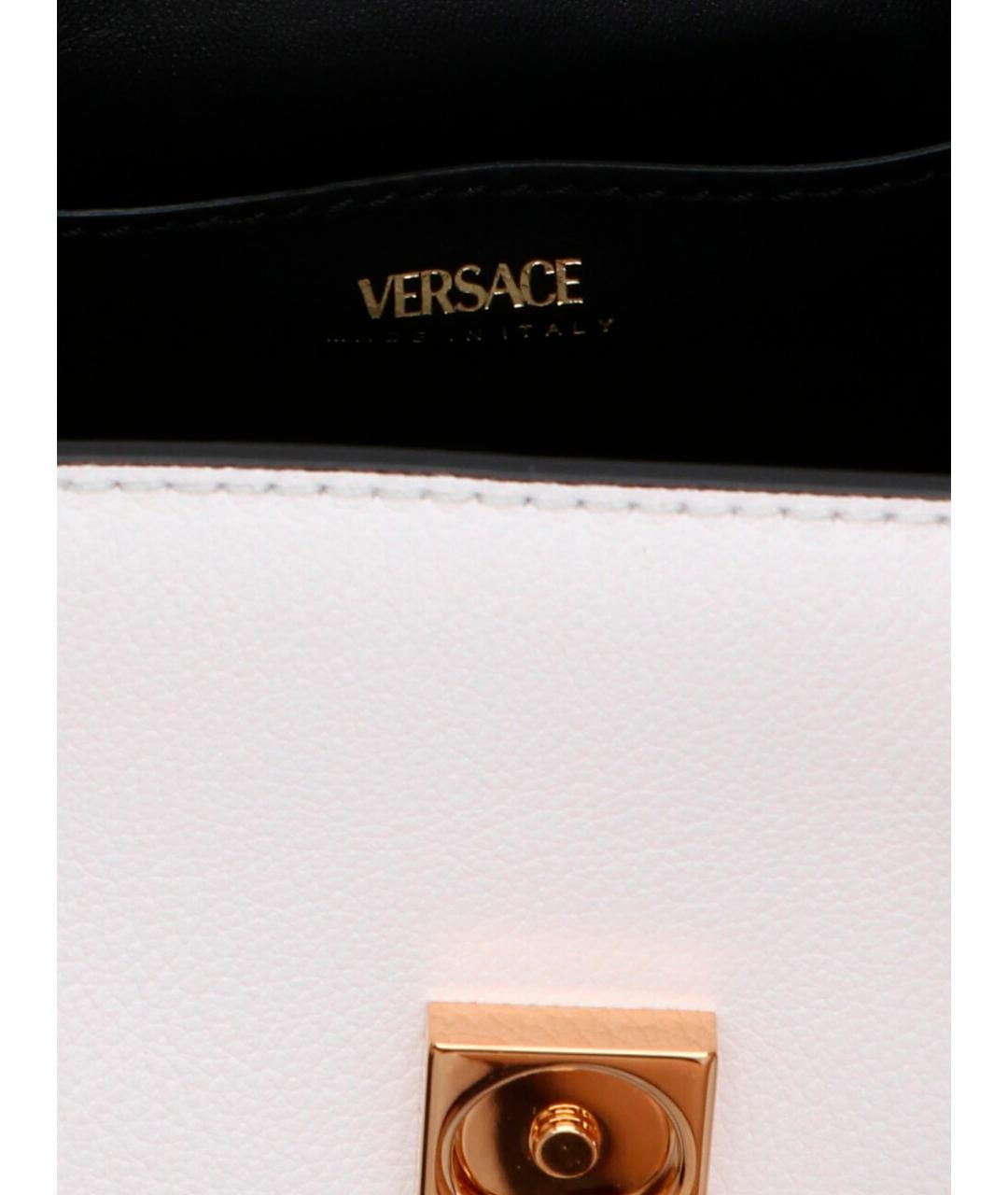 VERSACE Белая кожаная сумка тоут, фото 5