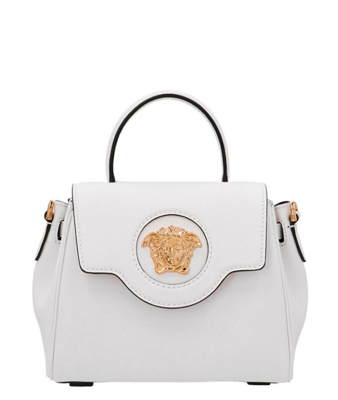 VERSACE Белая кожаная сумка тоут, фото 1