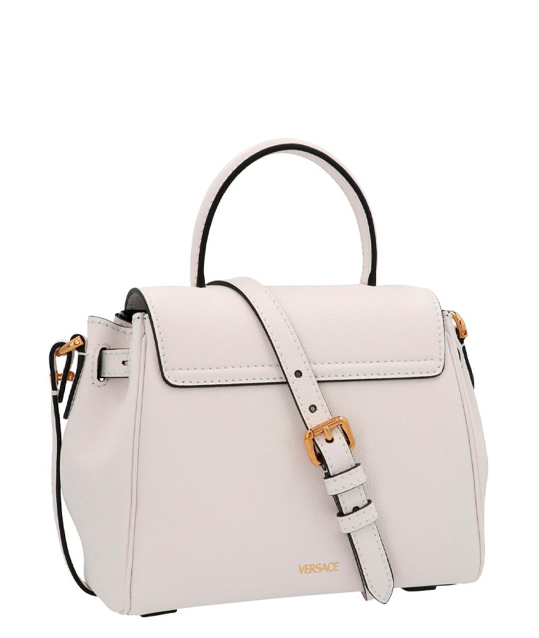 VERSACE Белая кожаная сумка тоут, фото 3