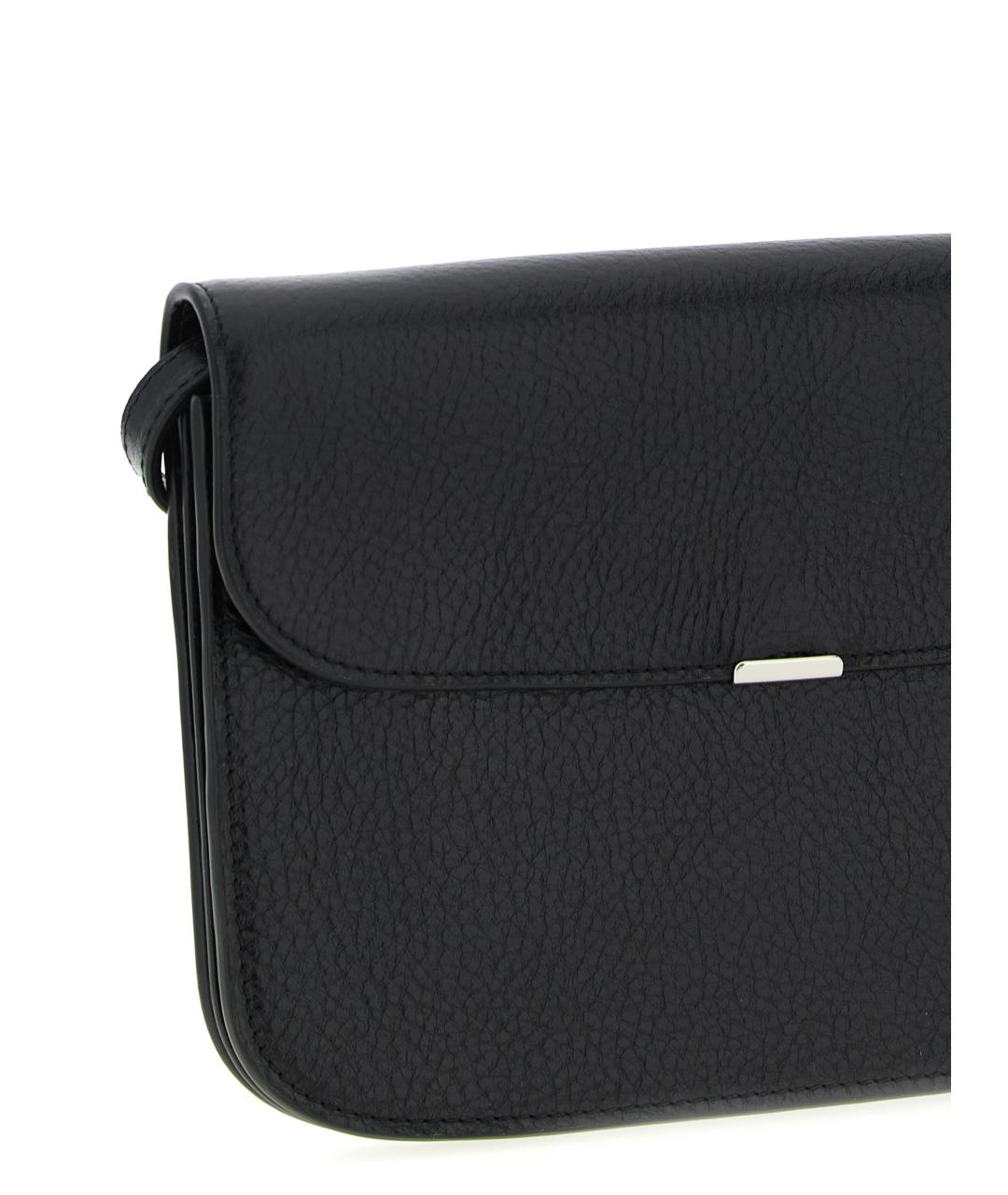 LEMAIRE Черная кожаная сумка на плечо, фото 3