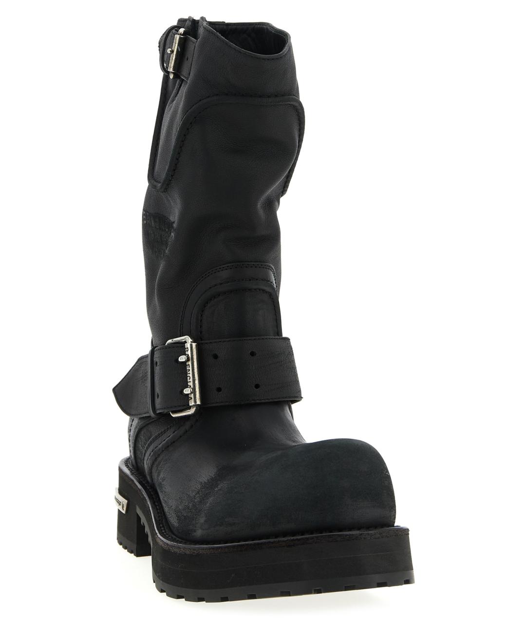 BALENCIAGA Черные кожаные низкие ботинки, фото 2