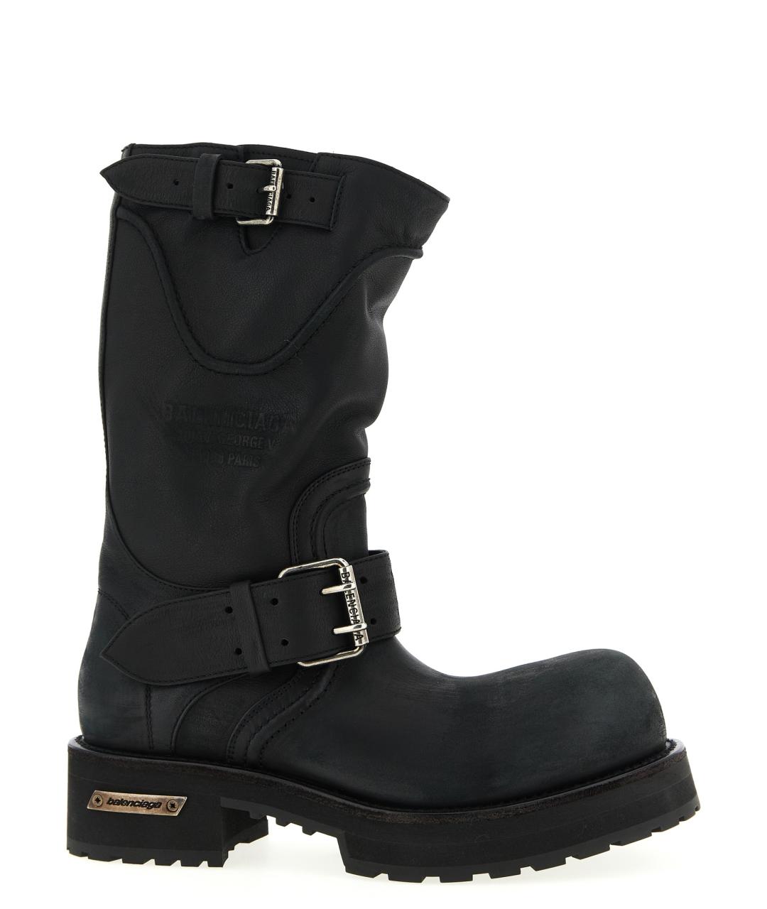 BALENCIAGA Черные кожаные низкие ботинки, фото 1