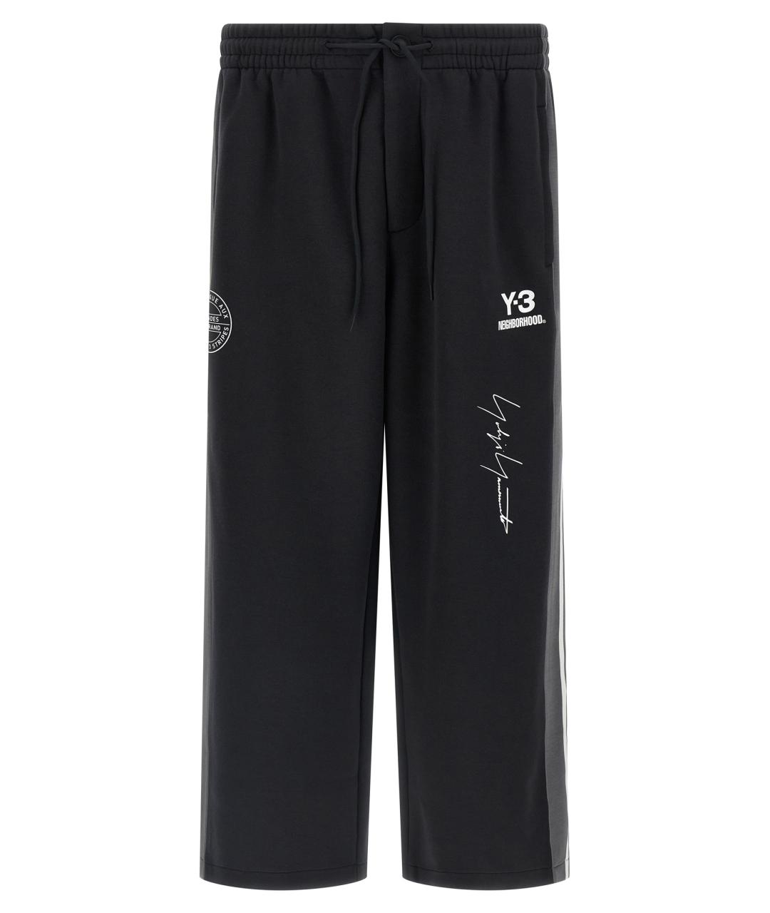 Y-3 Черные хлопковые повседневные брюки, фото 1