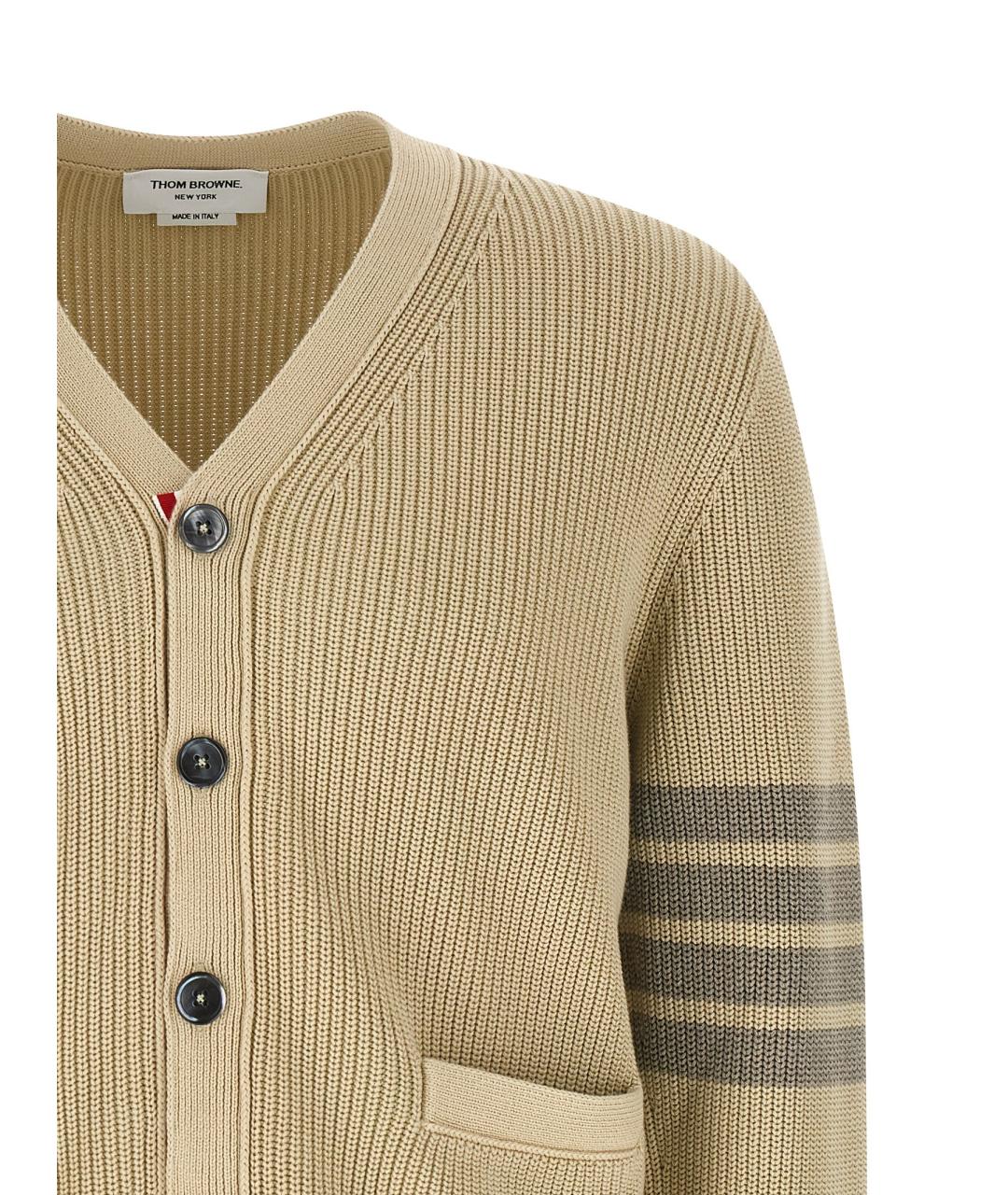 THOM BROWNE Бежевый хлопковый джемпер / свитер, фото 3