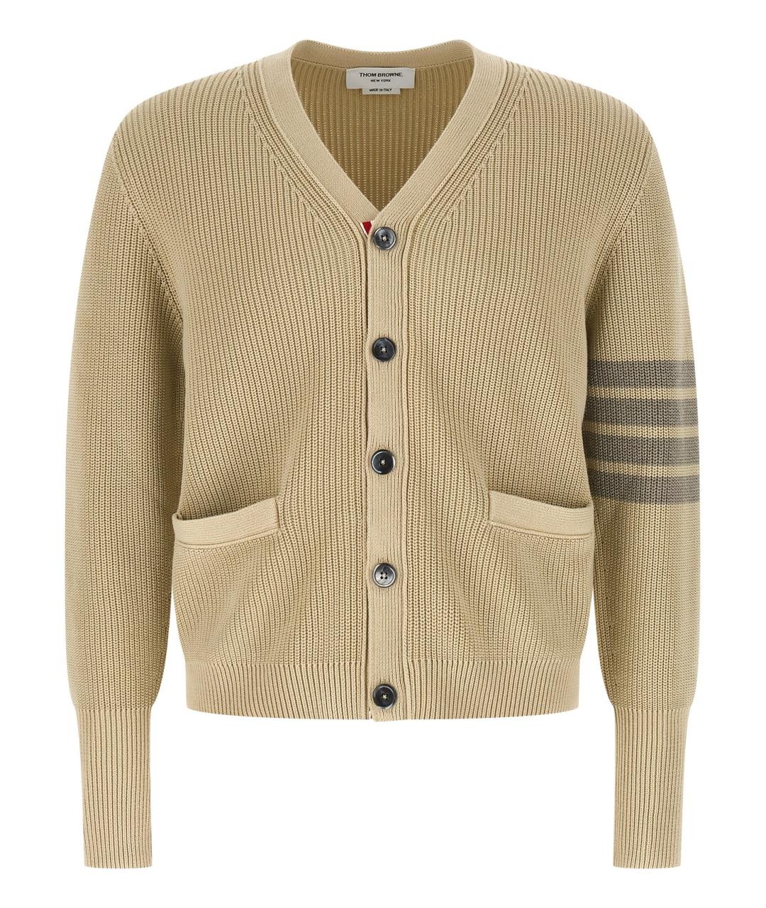 THOM BROWNE Бежевый хлопковый джемпер / свитер, фото 1