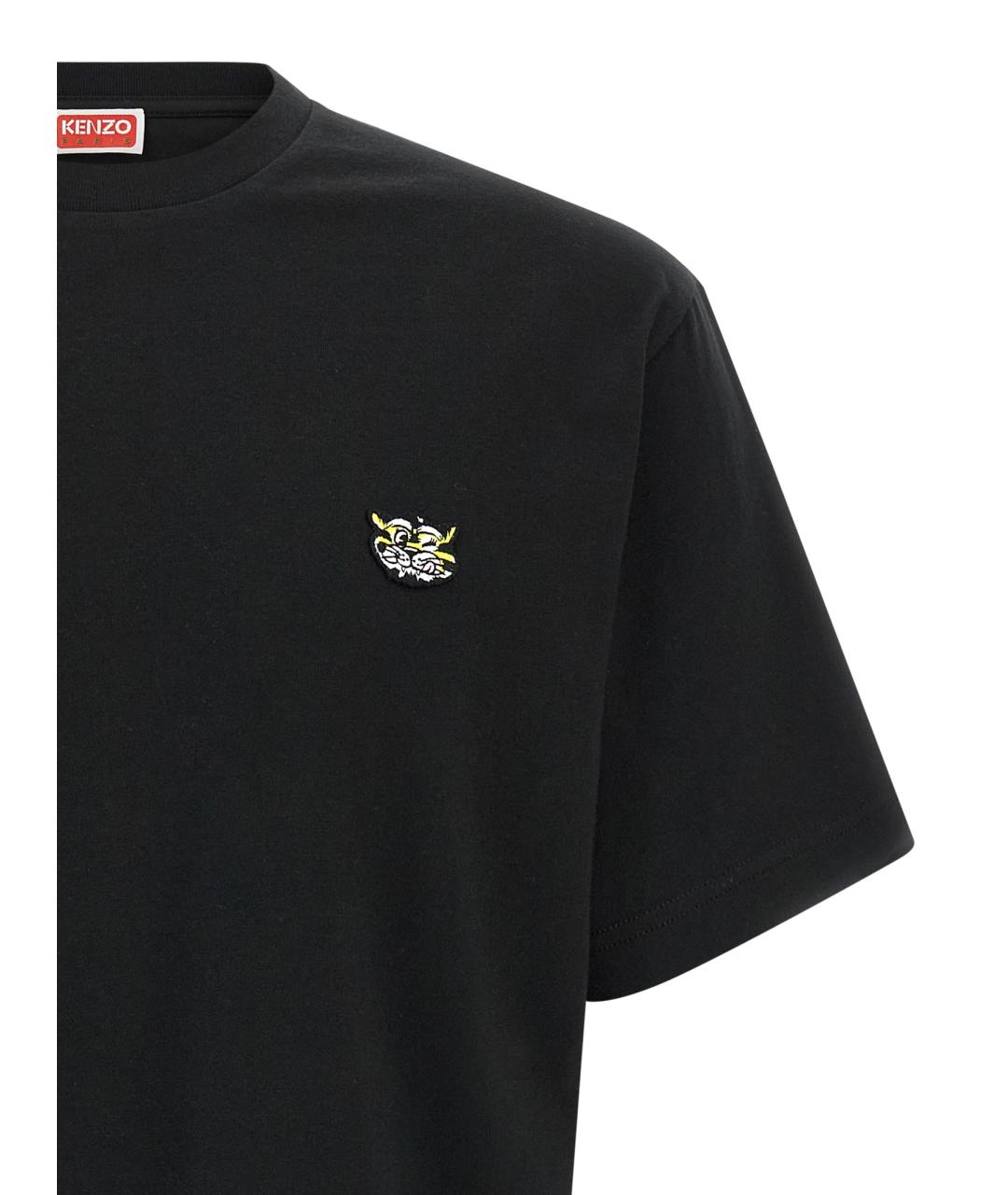 KENZO Черная хлопковая футболка, фото 3