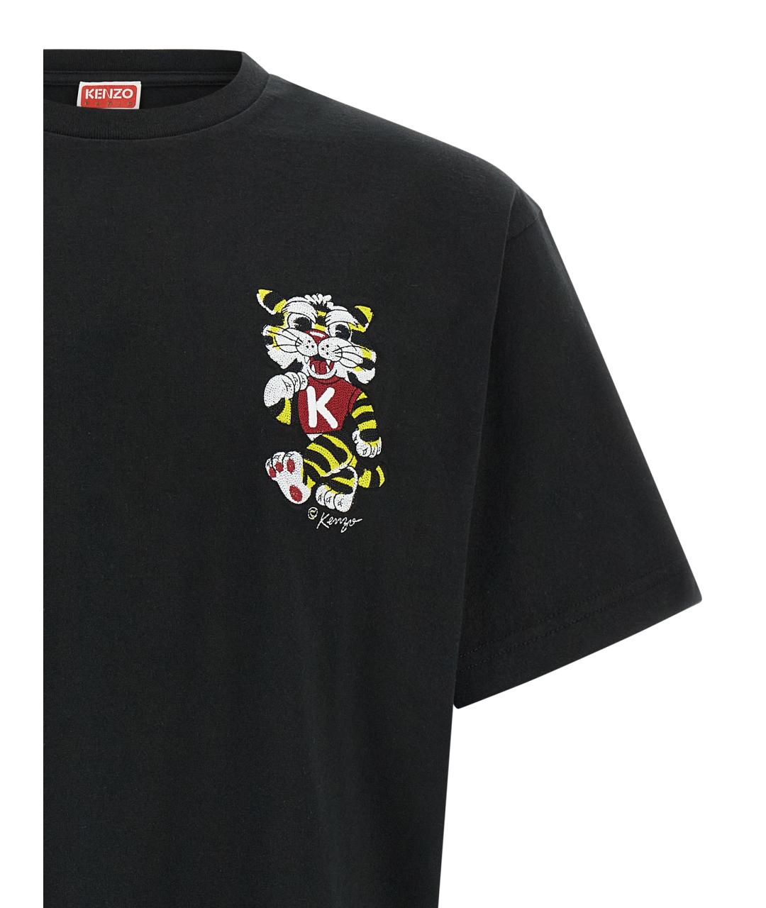 KENZO Черная хлопковая футболка, фото 3