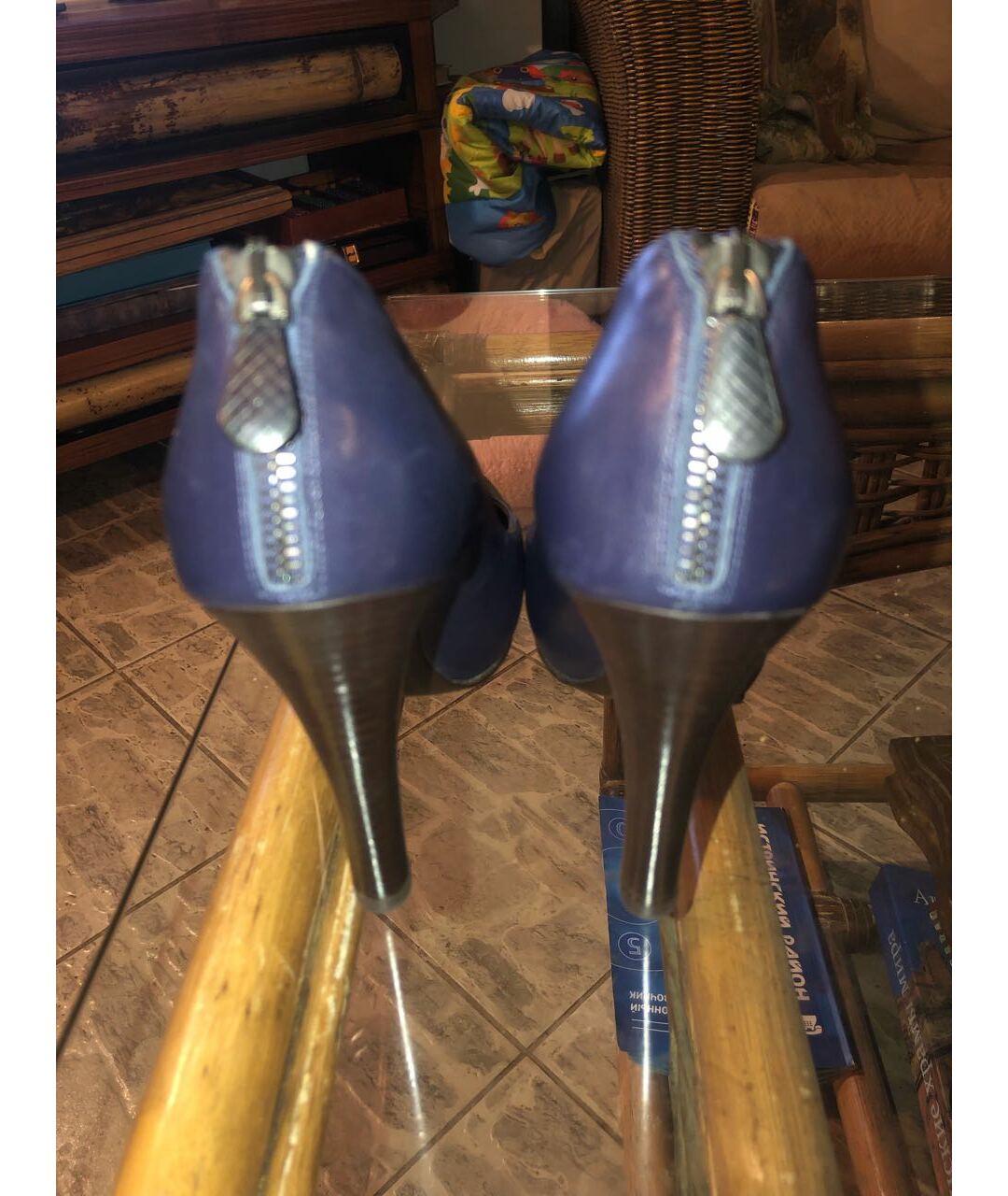 BOTTEGA VENETA Синие кожаные туфли, фото 3