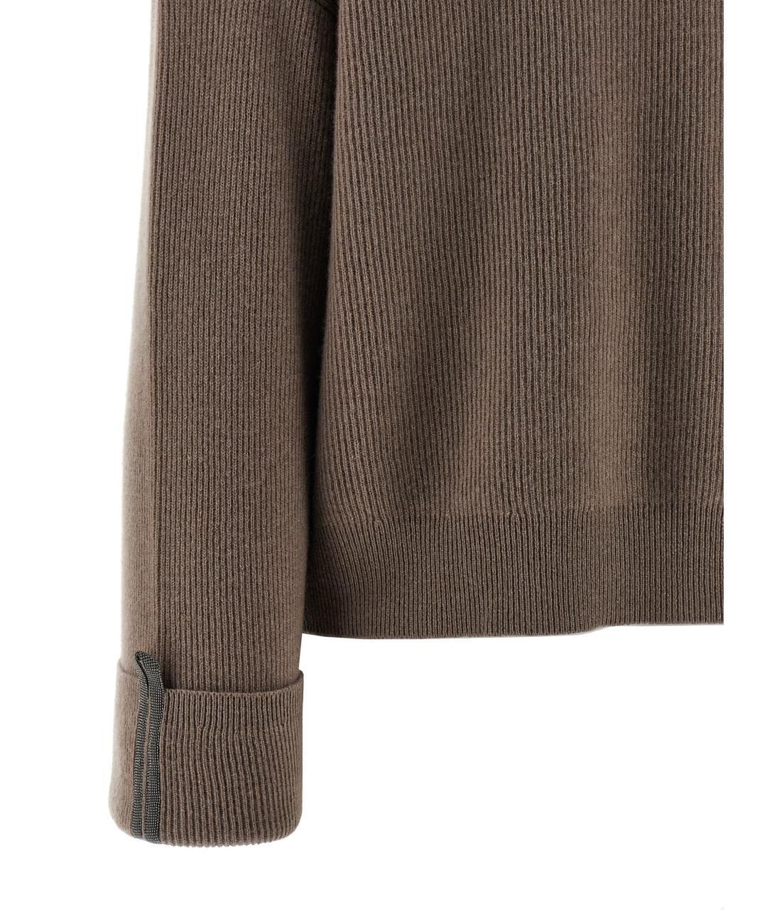 BRUNELLO CUCINELLI Бежевый кашемировый кардиган, фото 4