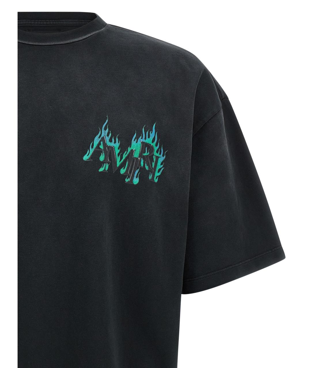 AMIRI Черная хлопковая футболка, фото 3