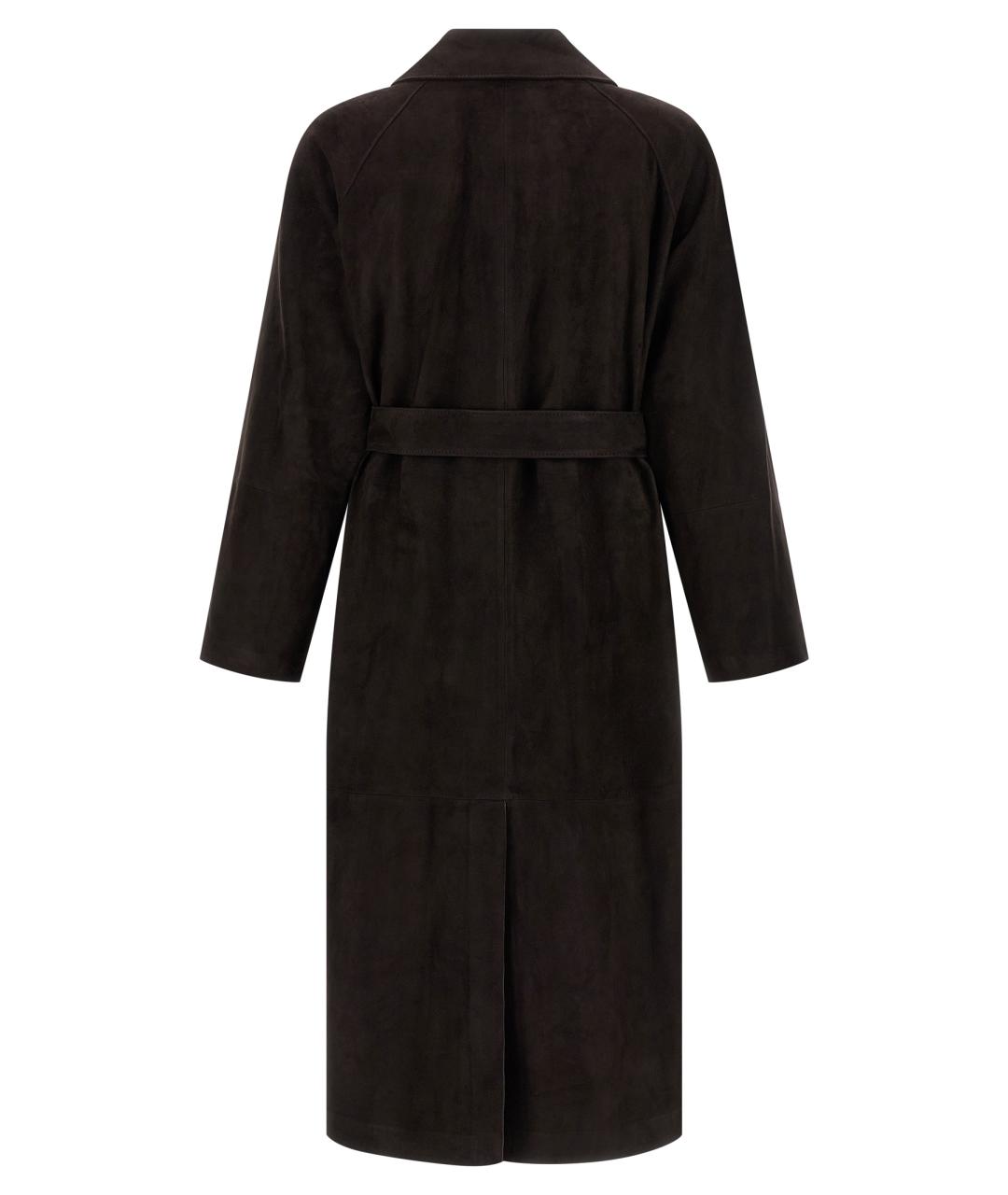 THE ROW Коричневый кожаный тренч/плащ, фото 2