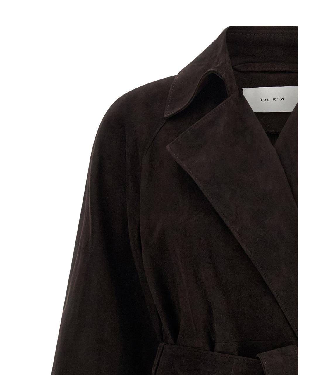 THE ROW Коричневый кожаный тренч/плащ, фото 3