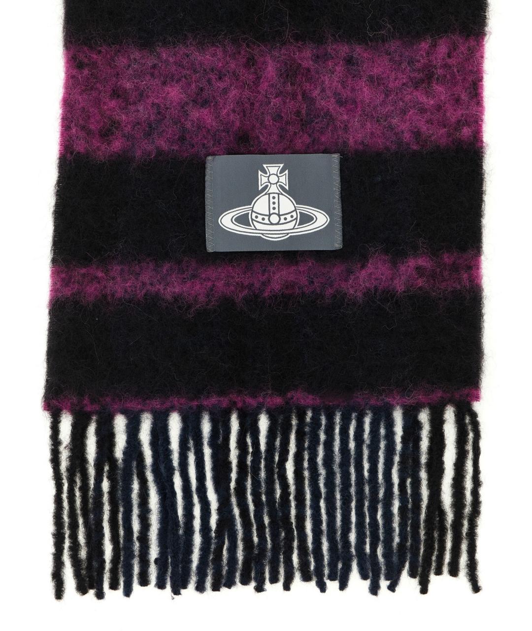 VIVIENNE WESTWOOD Фиолетовый шерстяной шарф, фото 2