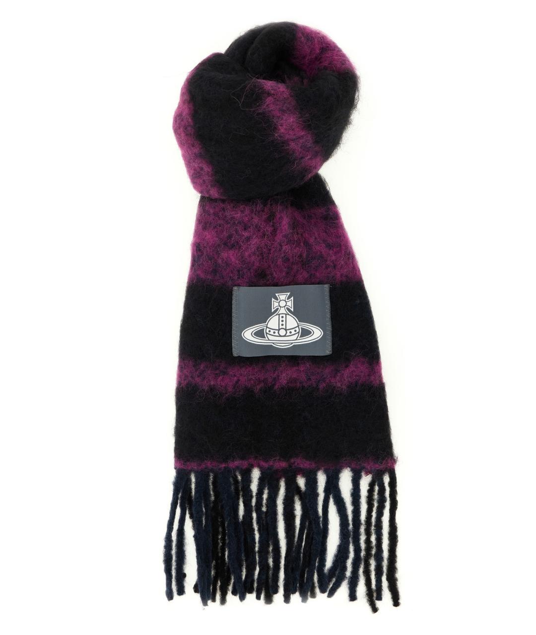 VIVIENNE WESTWOOD Фиолетовый шерстяной шарф, фото 1
