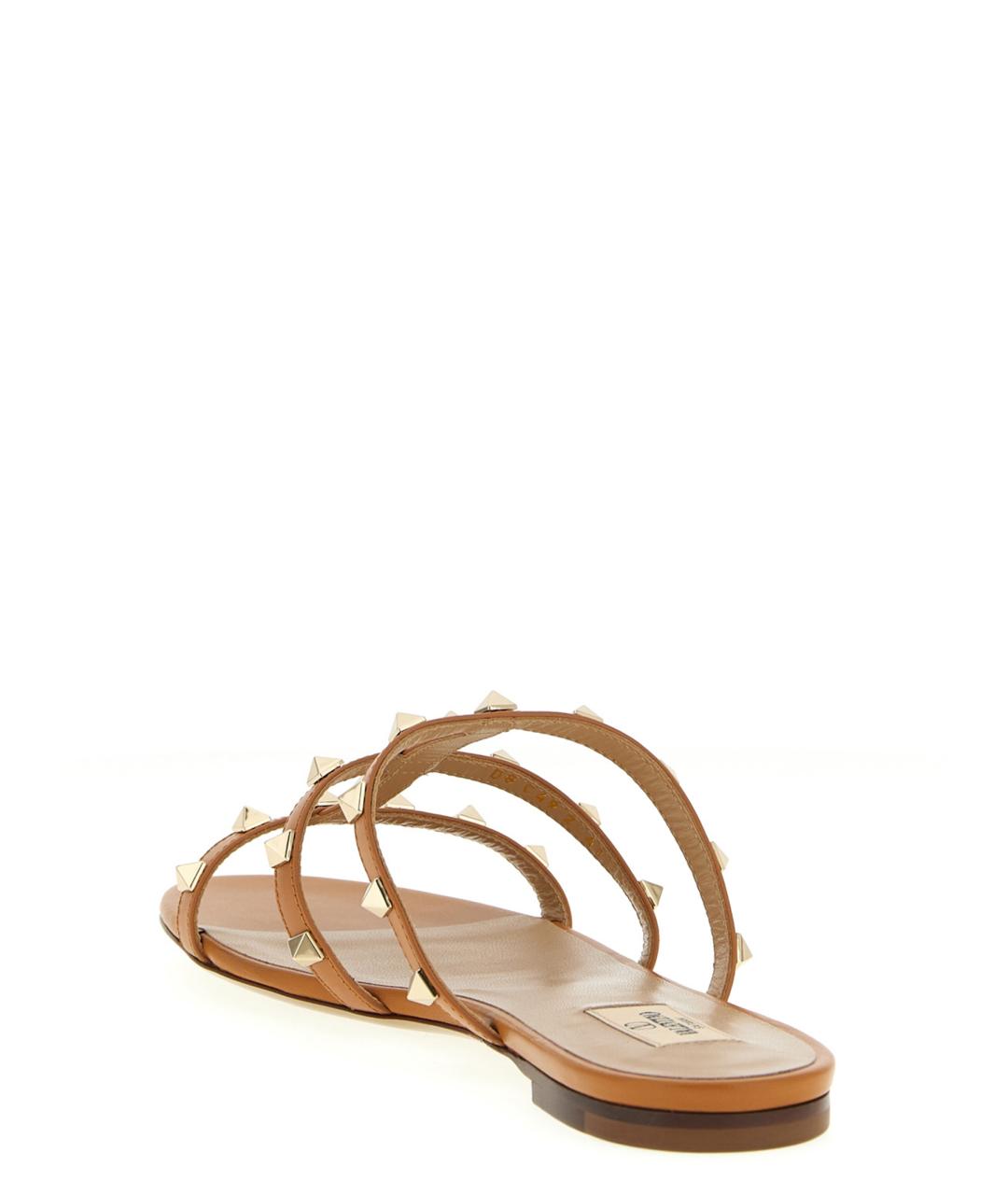 VALENTINO Бежевые кожаные босоножки, фото 3