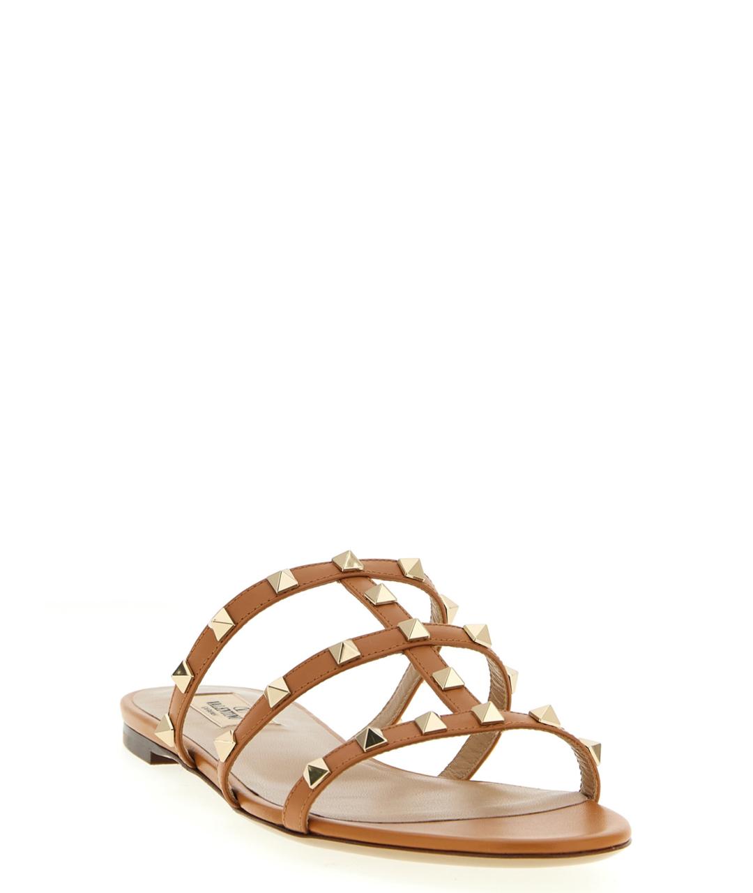 VALENTINO Бежевые кожаные босоножки, фото 2