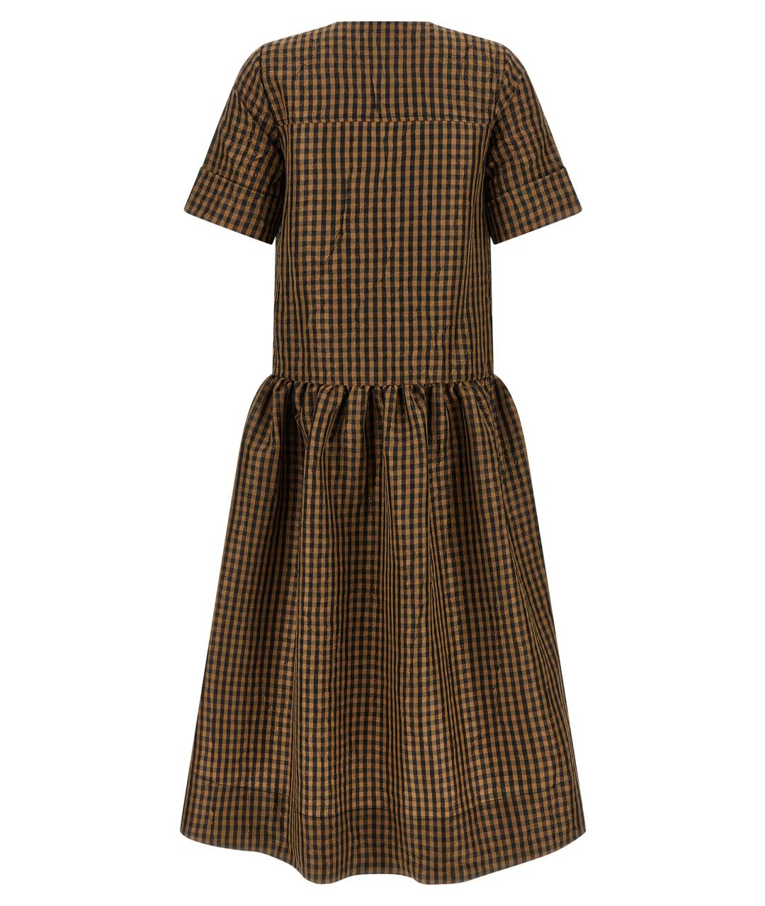 GANNI Коричневое полиэстеровое повседневное платье, фото 2