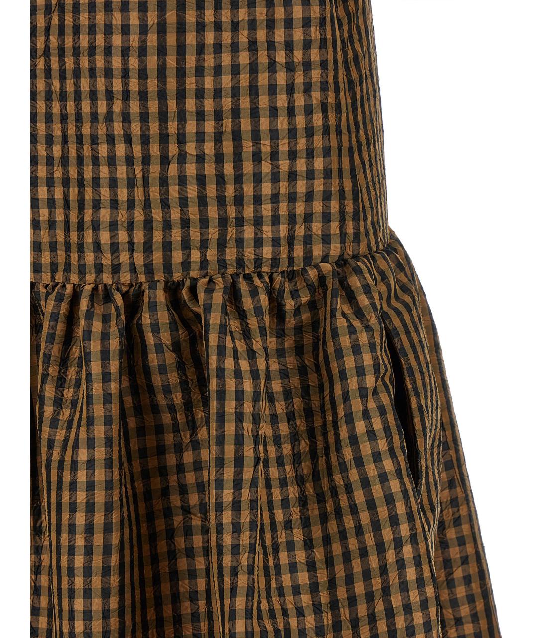 GANNI Коричневое полиэстеровое повседневное платье, фото 4