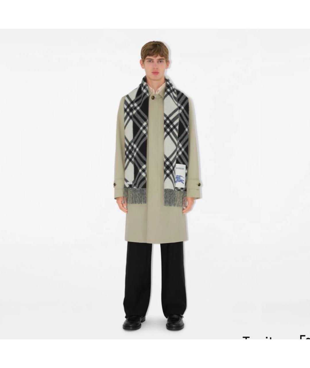 BURBERRY Черный кашемировый шарф, фото 4