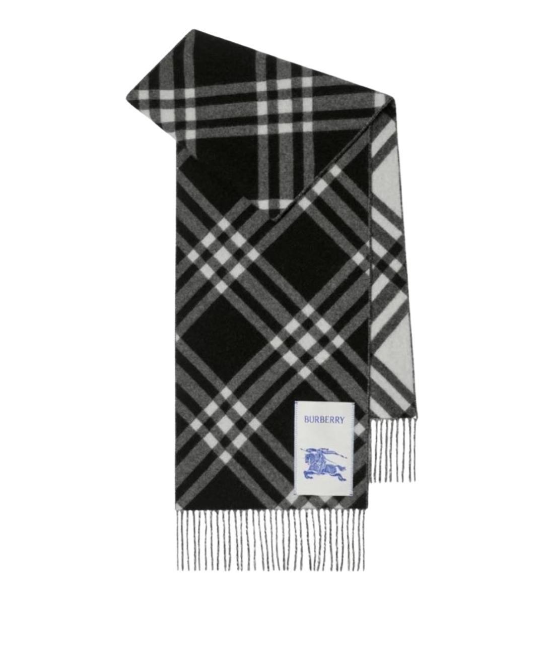 BURBERRY Черный кашемировый шарф, фото 1