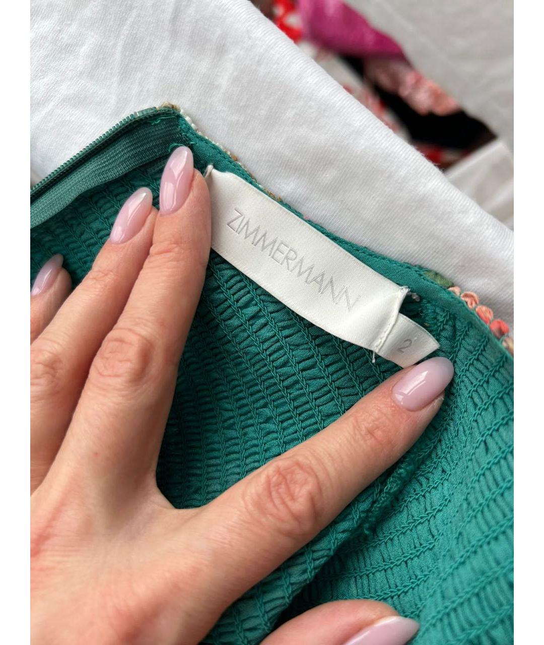 ZIMMERMANN Бирюзовое шелковое коктейльное платье, фото 6