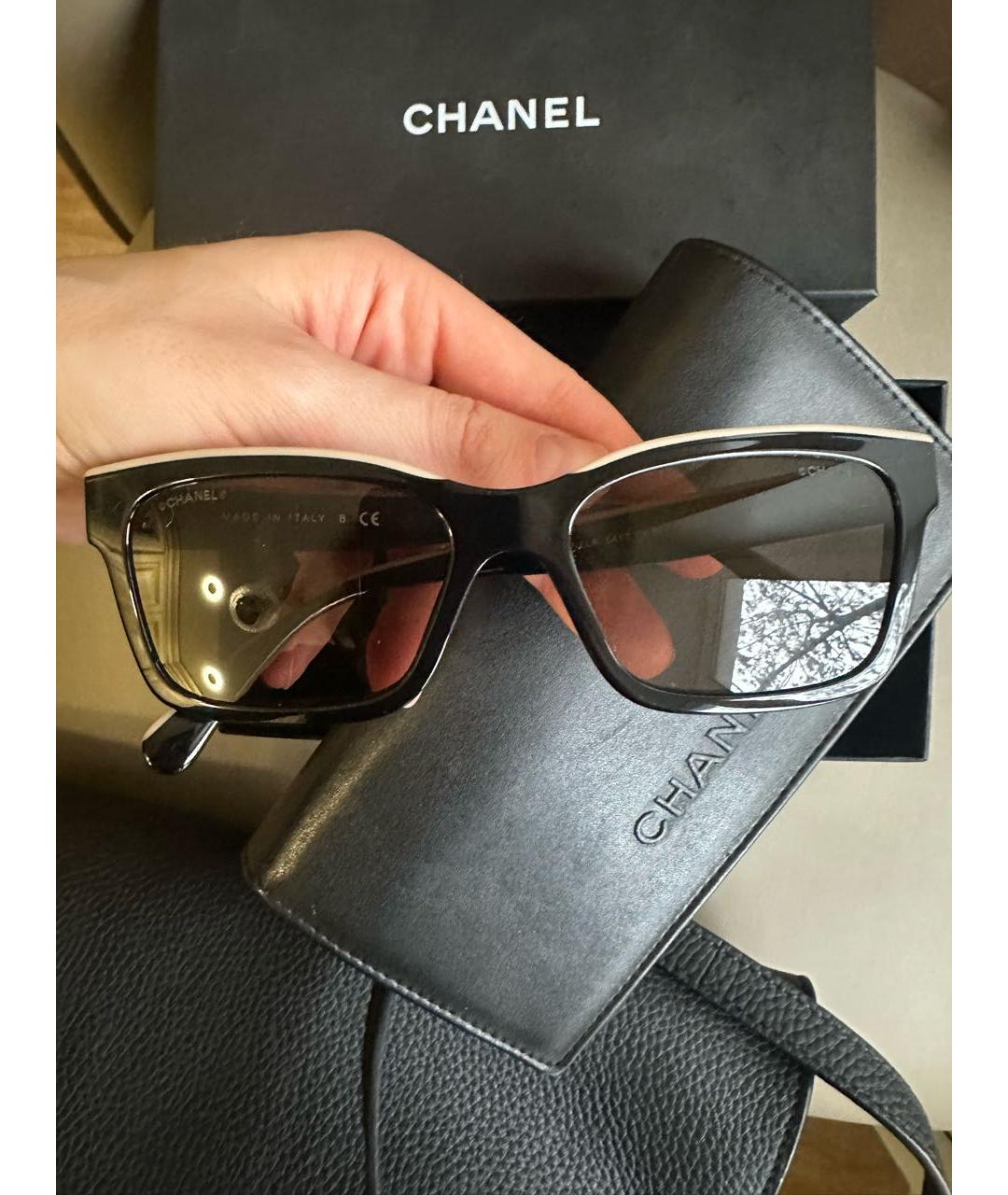 CHANEL Черные пластиковые солнцезащитные очки, фото 8
