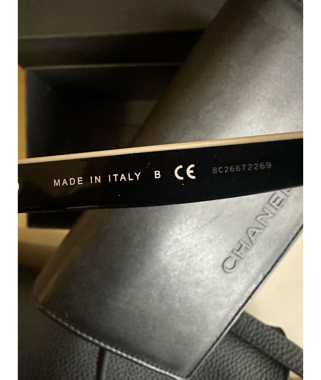 CHANEL Черные пластиковые солнцезащитные очки, фото 4