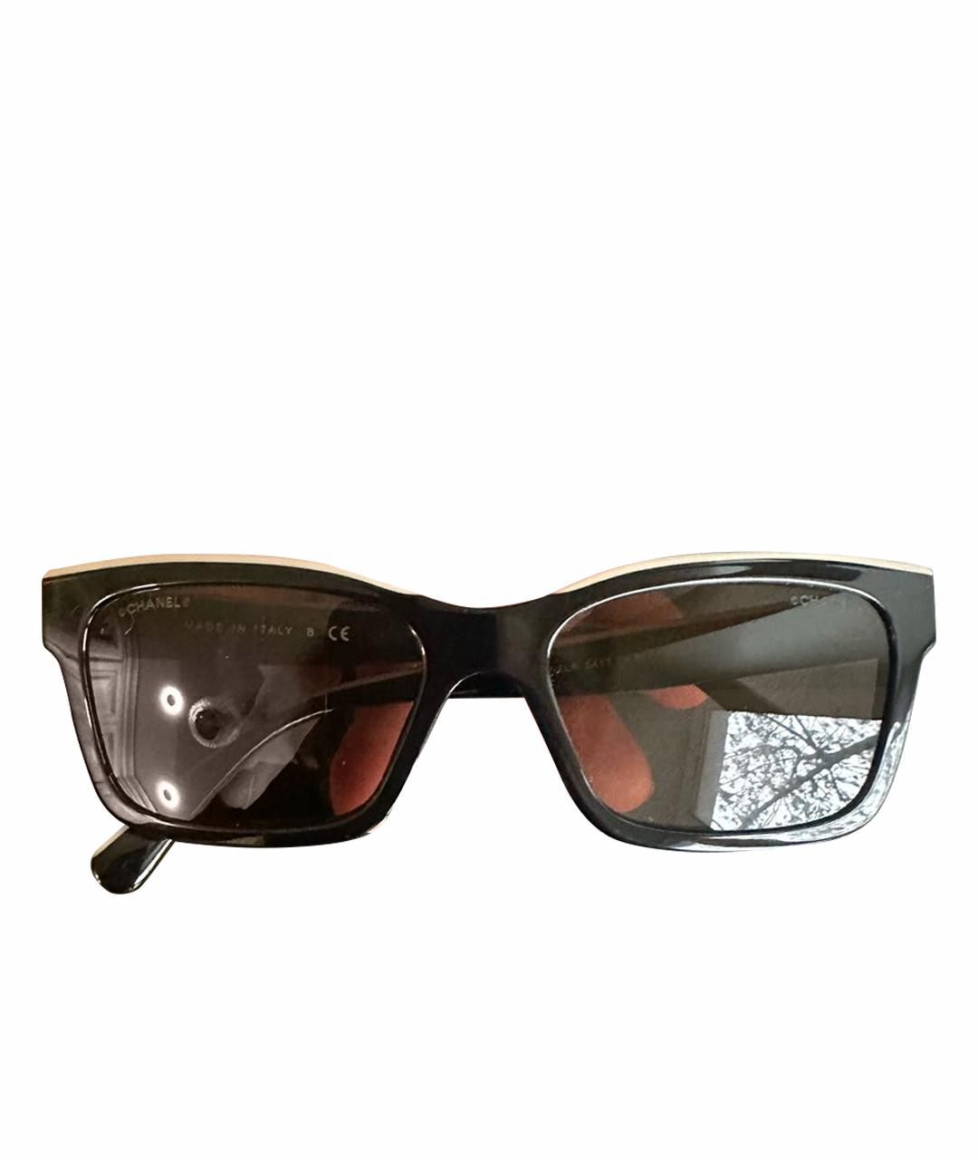CHANEL Черные пластиковые солнцезащитные очки, фото 1