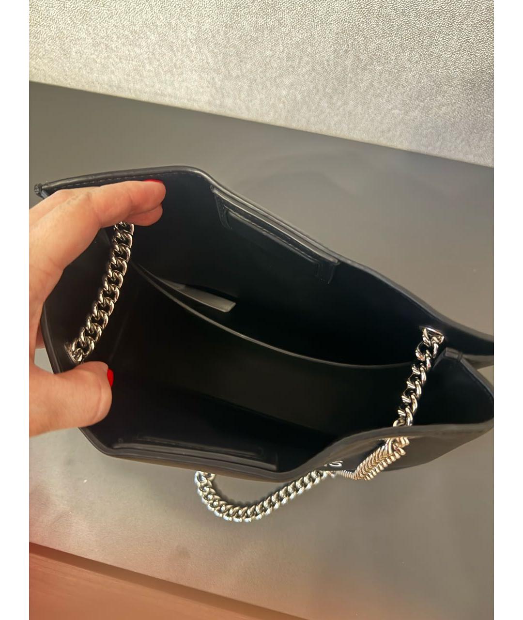 CALVIN KLEIN Черная сумка с короткими ручками из искусственной кожи, фото 6