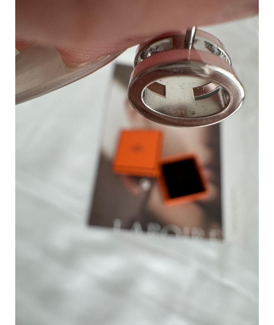 HERMES Розовые металлические серьги, фото 7