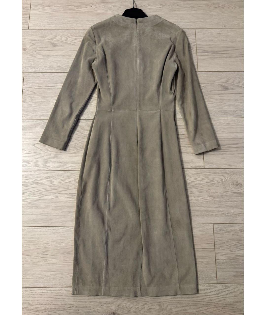 RALPH LAUREN Серое замшевое повседневное платье, фото 2