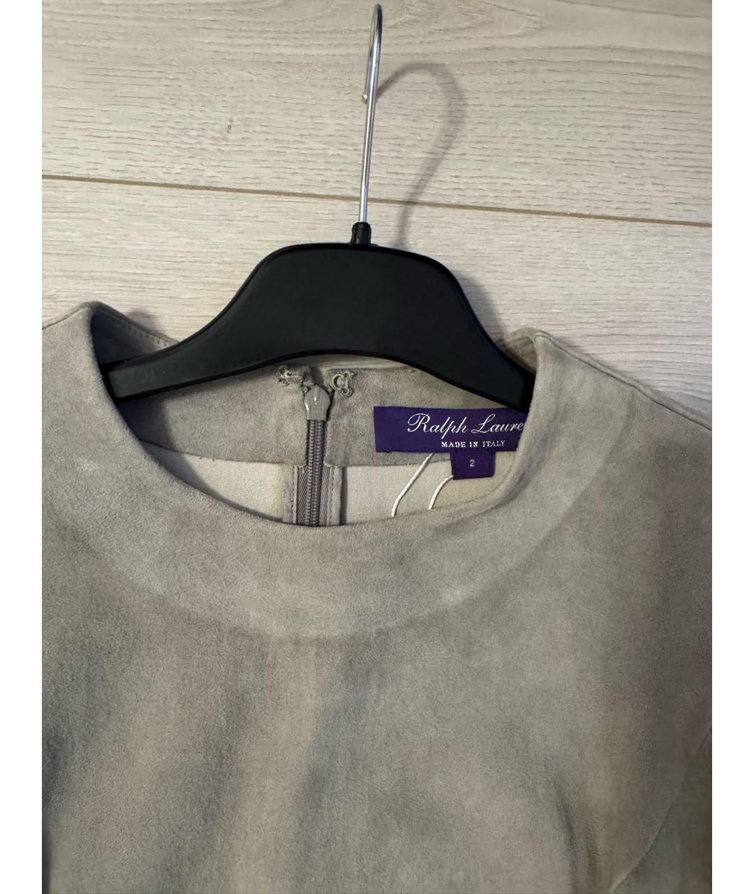 RALPH LAUREN Серое замшевое повседневное платье, фото 3