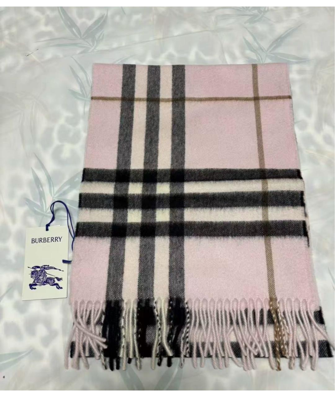 BURBERRY Розовый кашемировый шарф, фото 6