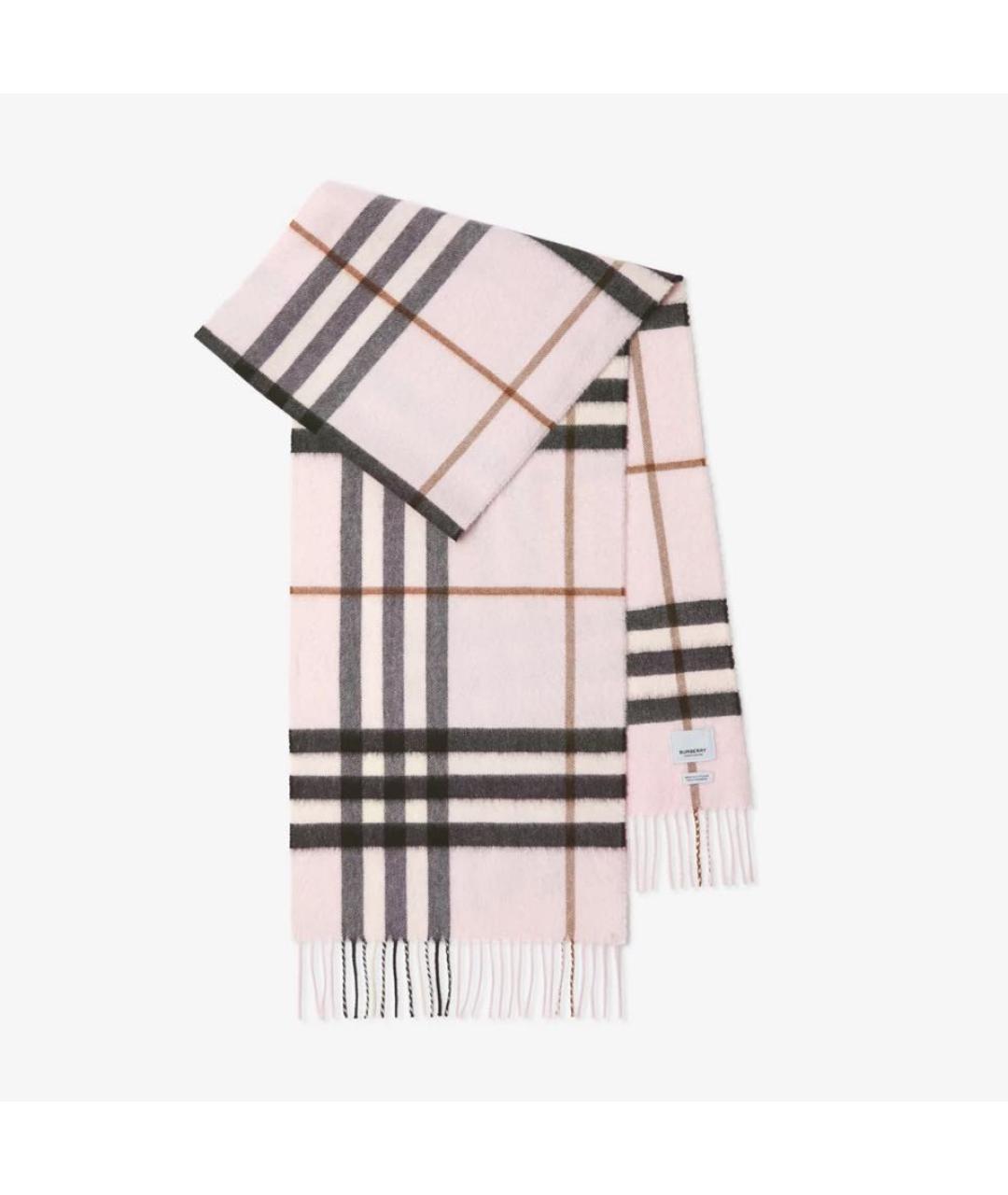 BURBERRY Розовый кашемировый шарф, фото 7