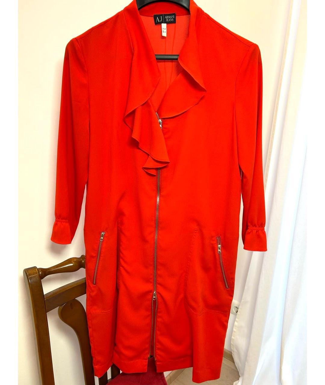 ARMANI JEANS Красное полиэстеровое повседневное платье, фото 6