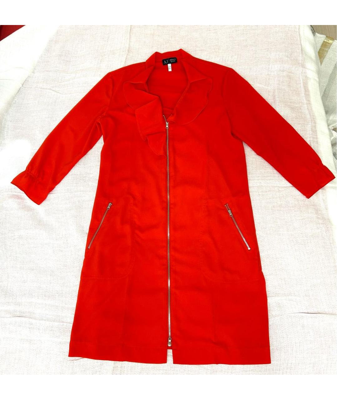 ARMANI JEANS Красное полиэстеровое повседневное платье, фото 9