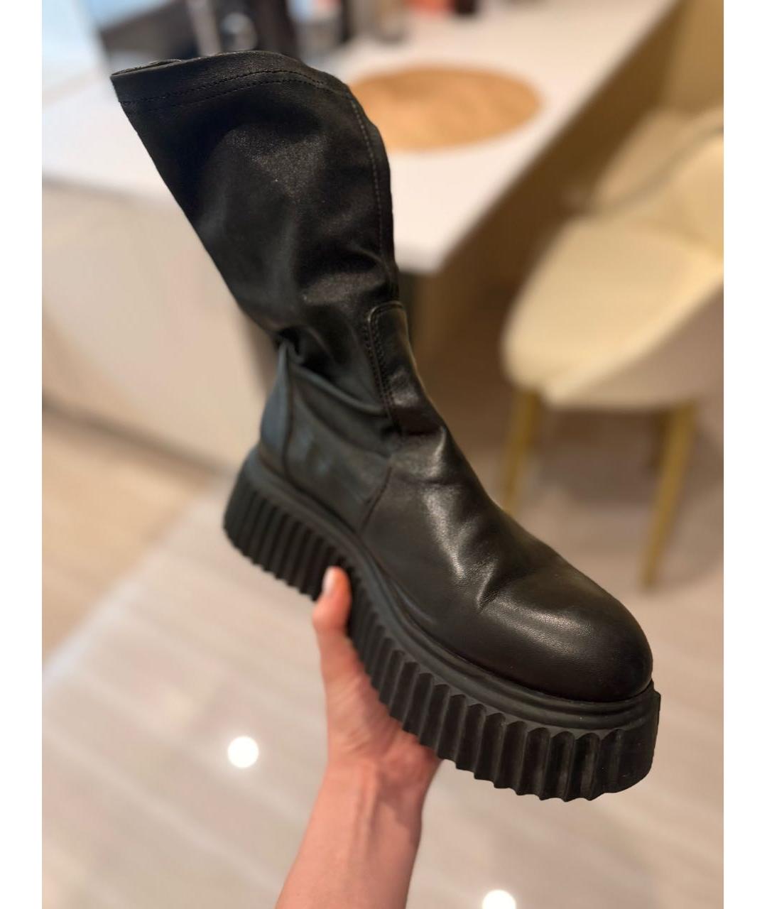 AGL Черные кожаные полусапоги, фото 3