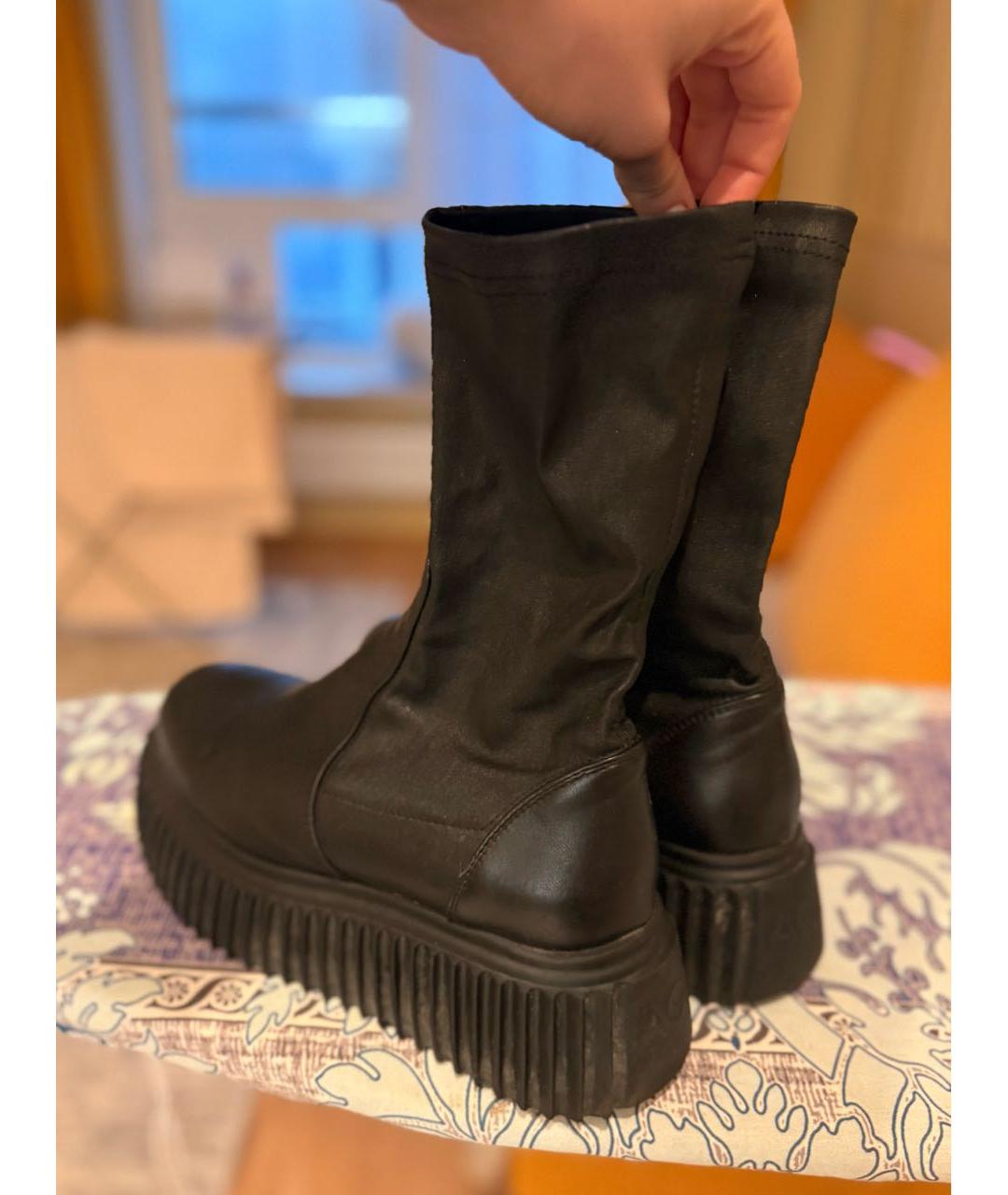 AGL Черные кожаные полусапоги, фото 4