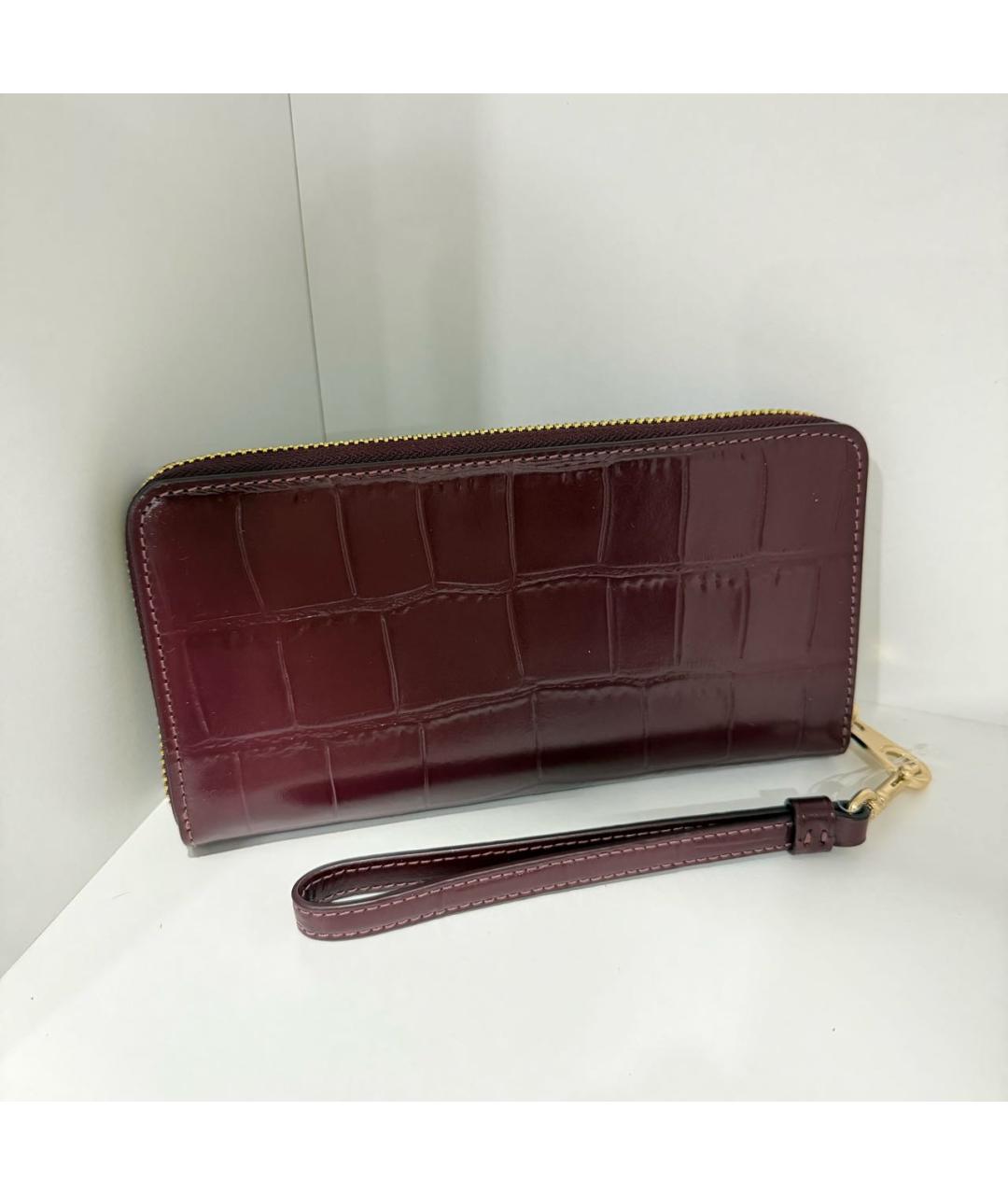 COACH Бордовый кожаный кошелек, фото 3