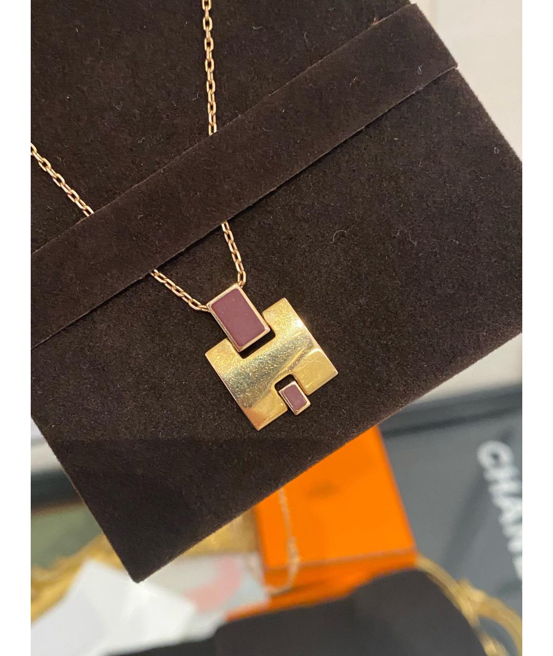 HERMES Золотое металлическое колье, фото 5