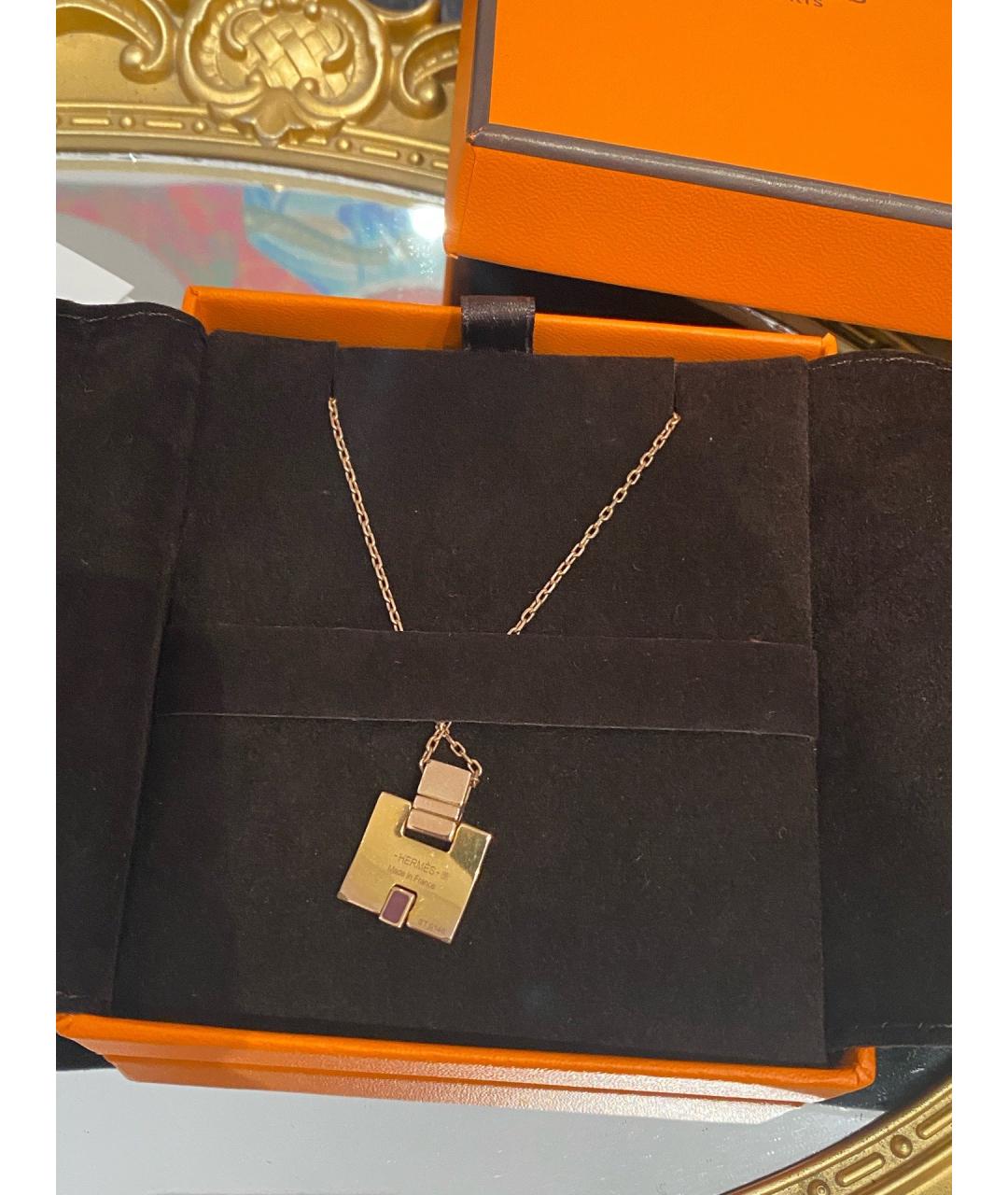 HERMES Золотое металлическое колье, фото 3