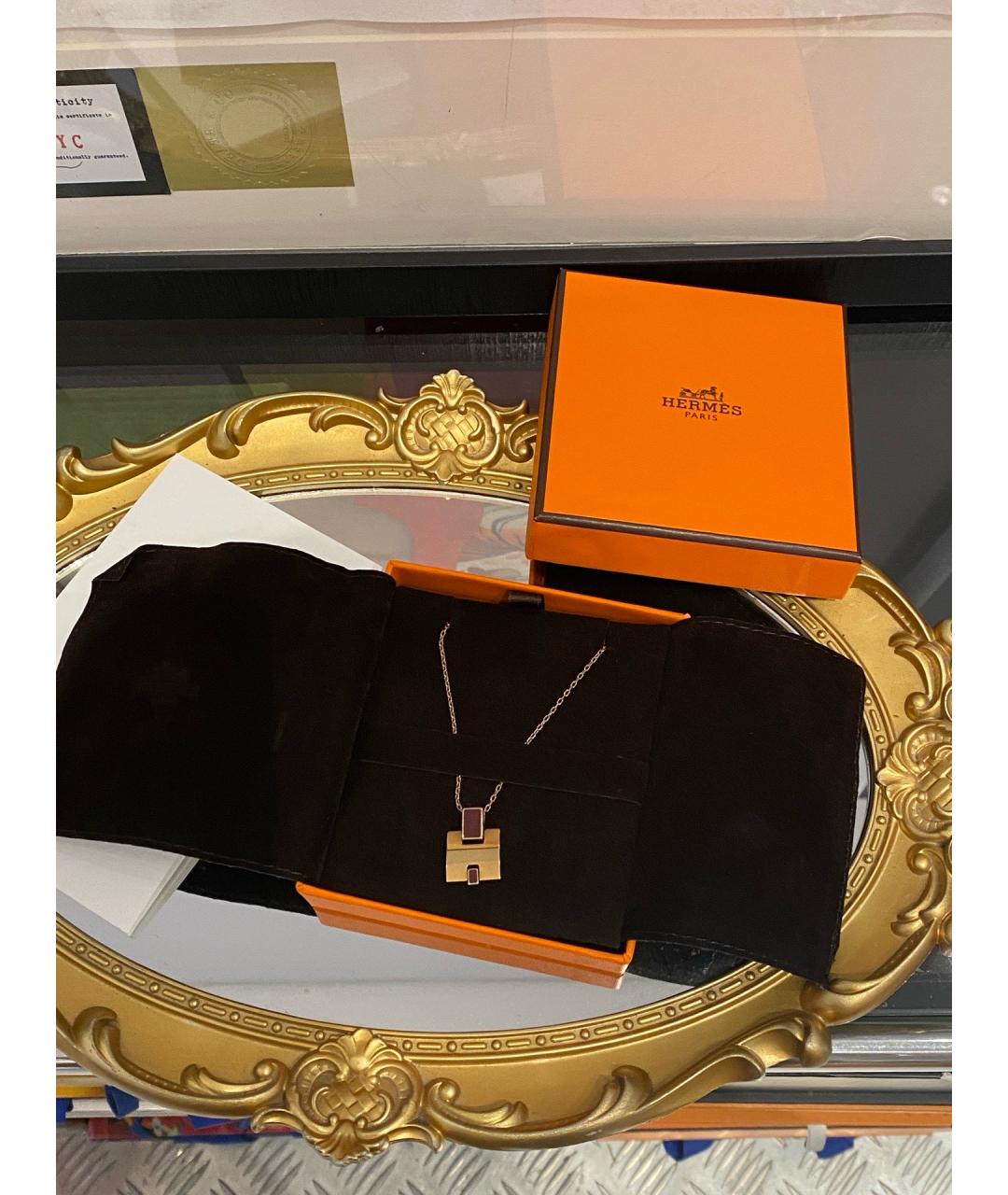 HERMES Золотое металлическое колье, фото 2