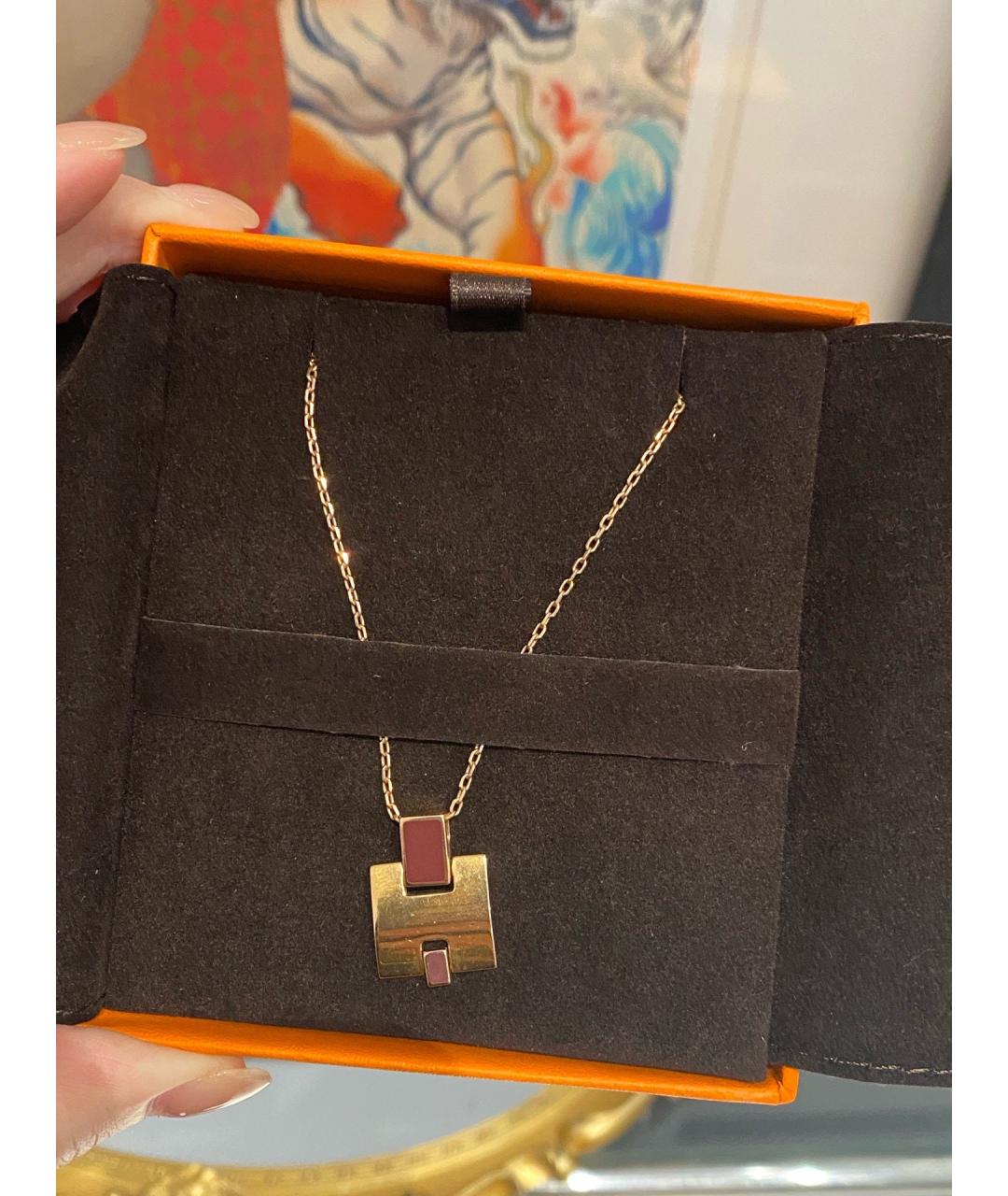 HERMES Золотое металлическое колье, фото 6