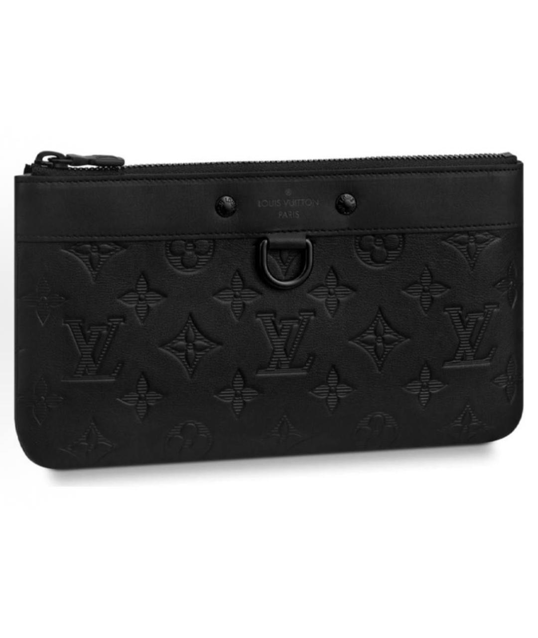 LOUIS VUITTON Черный кожаный кошелек, фото 5